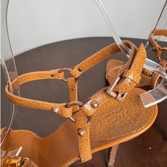Gucci by Tom Ford Bamboo Strappy Heeled Sandals - Size 6.5 - Picture 6 of 7